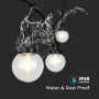 VT-720S LED STRING LIGHT(3M) WITH BULB (6 BULBS)-MATT BLACK IP65