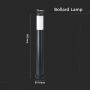 VT-838 BOLLARD LAMP-STAINLESS STEEL BODY(80CM)E27 BLACK-IP44