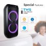 VT-6308-2 40W Przenosny glosnik karaoke bluetooth / gniazdo USB /slot na karte micro SD/gniazdo AUX/Mikrofon/Podswietlenie LED