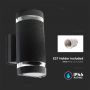 VT-967 LED WALL LIGHT BLACK BODY ROUND E27 IP44