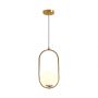 VT-7722 LED PENDANT LIGHT GOLD CANOPY & GOLD METAL LAMPSHADE 200x850mm