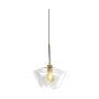 VT-7723 LED PENDANT LIGHT GOLD CANOPY & GLASS LAMPSHADE 345x1150mm