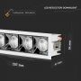 VT-2-21 20W Oprawa wpuszczana reflektor LED / Chip SAMSUNG / Barwa:4000K / Kat 12'