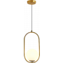 VT-7728 LED DESIGNER PENDANT LIGHT WITH ROSE GOLD CANOPY & GOLD METAL LAMPSHADE