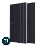 665W Mono Solar Panel 2384x1303x35mm Silver Frame 31pcs Pallet