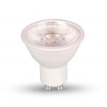 VT-2886D 7W GU10 LED PLASTIC SPOTLIGHT WITH LENS 6000K 38'D DIMMABLE