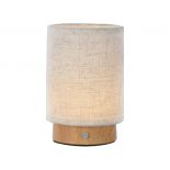 VT-7569 3W LED RECHARGEABLE FABRIC TABLE LAMP 3000K BEIGE BODY