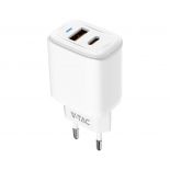 VT-3530 20W CHARGING ADAPTER 1 PD+1 QC PORT WHITE