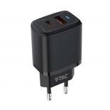 VT-3530 20W CHARGING ADAPTER 1 PD+1 QC PORT BLACK