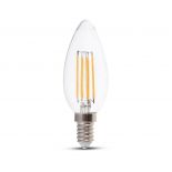 VT-2327 6W C35 Filament / Klosz Transparentny/ Barwa:3000K / Trzonek: E14 / Skutecznosc: 130lm/W