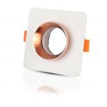 VT-862 GU10 GYPSUM & METAL - WHITE PLASTER WITH MATT ROSE GOLD -SQUARE