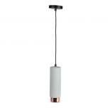 VT-864 GU10 PENDANT (GYPSUM WITH METAL)-GREY WITH MATT ROSE GOLD BOTTOM