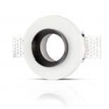 VT-866 GU10 WHITE GYPSUM (RECESSED) WITH BLACK METAL-ROUND