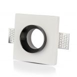 VT-866 GU10 WHITE GYPSUM (RECESSED) WITH CHROME METAL -SQUARE