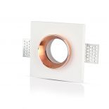 VT-866 GU10 WHITE GYPSUM (RECESSED) WITH MATT ROSE GOLD METAL -SQUARE