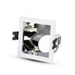 VT-875 GU10 FITTING SQUARE-WHITE+CHROME