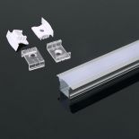 VT-8107 MOUNTING KIT WITH DIFFUSER FOR LED STRIP RECESSED 2000X24X14.2MM SILVER