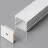 VT-8118 MOUNTING KIT WITH DIFFUSER FOR LED STRIP SURFACE 2000X30X20MM SILVER