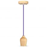 VT-7778 E27 WOODEN PENDANT LIGHT -PURPLE WIRE