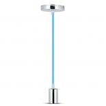 VT-7338 E27 CHROME METAL CUP PENDANT LIGHT-BLUE