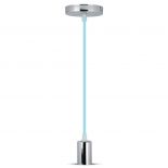 VT-7338 E27 CHROME METAL CUP-PENDANT LIGHT-LIGHT BLUE