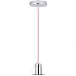 VT-7338 E27 CHROME METAL CUP PENDANT LIGHT-PINK