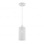 VT-7132 MATT WHITE PENDANT LIGHT WITH WHITE CANOPY-E27