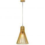 VT-2450 Lampa wiszaca / Klosz drewno z chromowanymi dekoracjami / srednica: 450