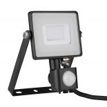 VT-30-S 30W SMD PIR SENSOR FLOODLIGHT SAMSUNG CHIP 3000K BLACK BODY