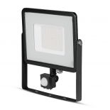 VT-50-S 50W Naswietlacz LED SMD z czujnikiem ruchu / Chip SAMSUNG / Barwa:6400K / Obudowa: Czarna