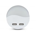 VT-84 0.45W LED NIGHT LIGHT(EU PLUG) WITH USB & SAMSUNG CHIP 3000K-ROUND