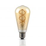 VT-2065D 5W ST64 Zarowka LED Filament / Barwa:2200K / Klosz Bursztynowy / sciemnialna / Trzonek:E27