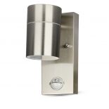 VT-7621 1 WAY GU10 WALL FITTING WITH PIR SENSOR,STAINLESS STEEL BODY - IP44