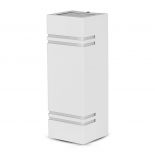 VT-7662 2 WAY GU10 WALL FITTING (SQUARE),STAINLESS STEEL BODY-WHITE BODY, IP44