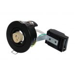 VT-703CL TILT CANLESS FIRE RATED GU10 FITTING IP20 BLACK