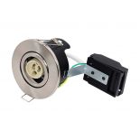 VT-703CL TILT CANLESS FIRE RATED GU10 FITTING IP20 SATIN NICKEL