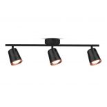 VT-818 18W Lampa sufitowa 3 x 6 / Barwa:4000K / Czarny - Pierscie? mied?