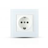 VT-5711 EU SOCKET 16A(GLASS PANEL)-WHITE