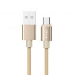 VT-5331 1M MICRO USB BRAIDED NYLON CABLE-GOLD(PLATINUM SERIES)