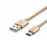 VT-5334 1M TYPE-C USB BRAIDED NYLON CABLE-GOLD(PLATINUM SERIES)