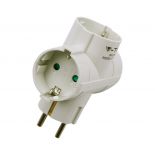 VT-1008-2 2 WAYS ADAPTER WITH EARTHING CONTACT 10/16A 250V WHITE