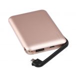 VT-3510 5000mah POWER BANK WITH LED LIGHT DISPLAY & CABLE(BLACK) -ROSE GOLD