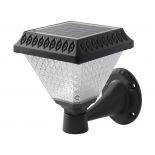 VT-972 LED SOLAR WALL LIGHT RF CONTROL CCT 3IN1 BLACK BODY IP44 160x160x230mm