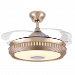 VT-6544-4 35W LED DECORATIVE CEILING FAN WITH BLUETOOTH&RF CONTROL CCT:3 IN 1-4 BLADES-AC MOTOR-GOLD