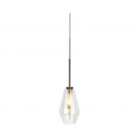 VT-7723 LED PENDANT LIGHT GOLD CANOPY & GLASS LAMPSHADE 170x1150mm