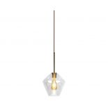 VT-7723 LED PENDANT LIGHT GOLD CANOPY & GLASS LAMPSHADE 130x1150mm