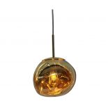 VT-7725 LED PENDANT LIGHT GOLD CANOPY & ACRYLIC LAMPSHADE 200x150mm